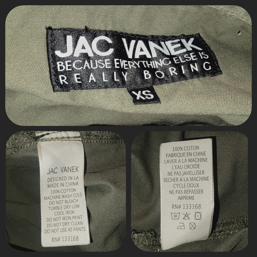 Jac Vanek Army Military Green Jacket Distressed Repurposed Ray Of Effin 🌞 - Picture 11 of 11